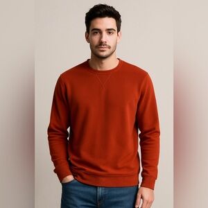 G.H. Bass & Co.  Men's Vibrant Orange Crewneck Pullover Sweater Size XL